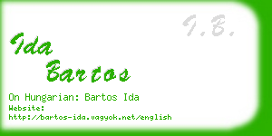 ida bartos business card